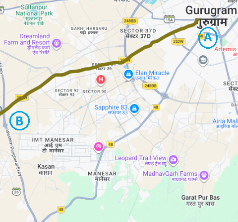 Kadipur Chowk to WPE (Both Sides) - 16.60KM